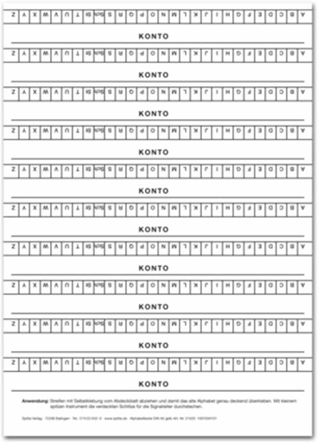 Alphabetblatt A4 gelb sk (f.Adrema A5)St Alphabetblatt A4 gelb sk (f.Adrema A5)St