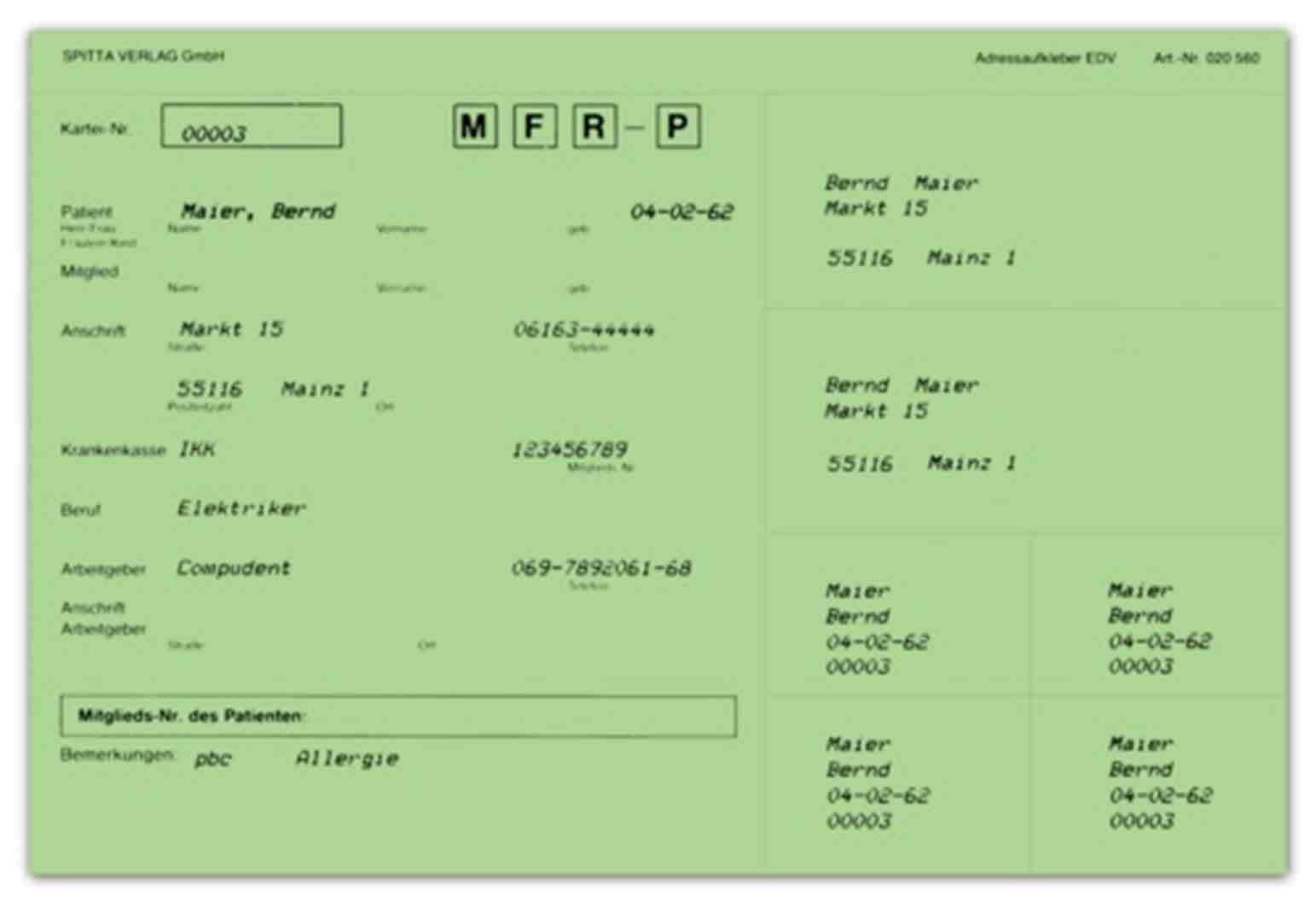 Anschriftaufkleber grün 560 100St Anschriftaufkleber grün 560 100St