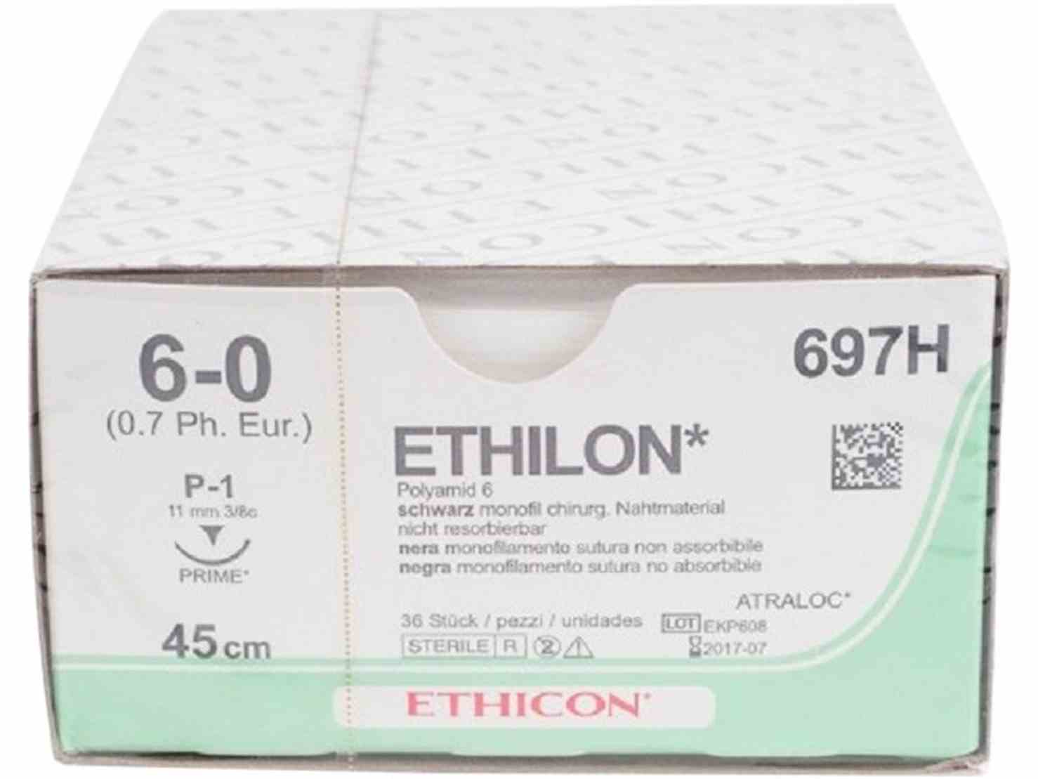 Ethilon schwarz 6-0/0,7 FS3 Black 3Dtz