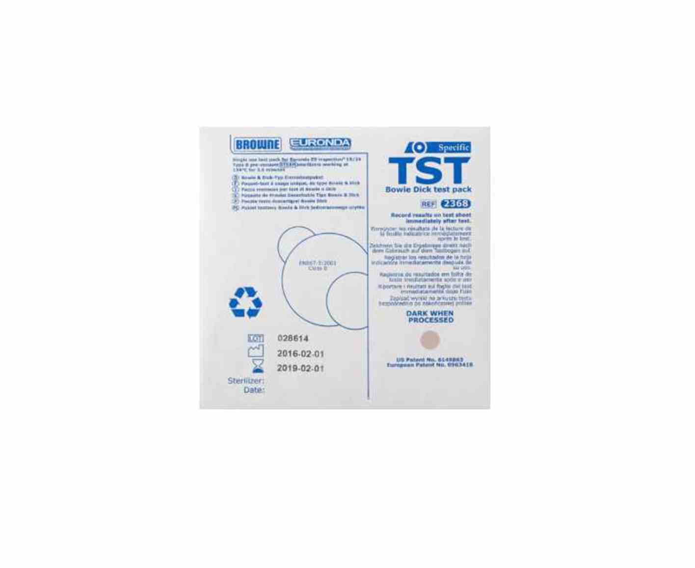 BOWIE & DICK Test f. Autoklaven St BOWIE & DICK Test f. Autoklaven St