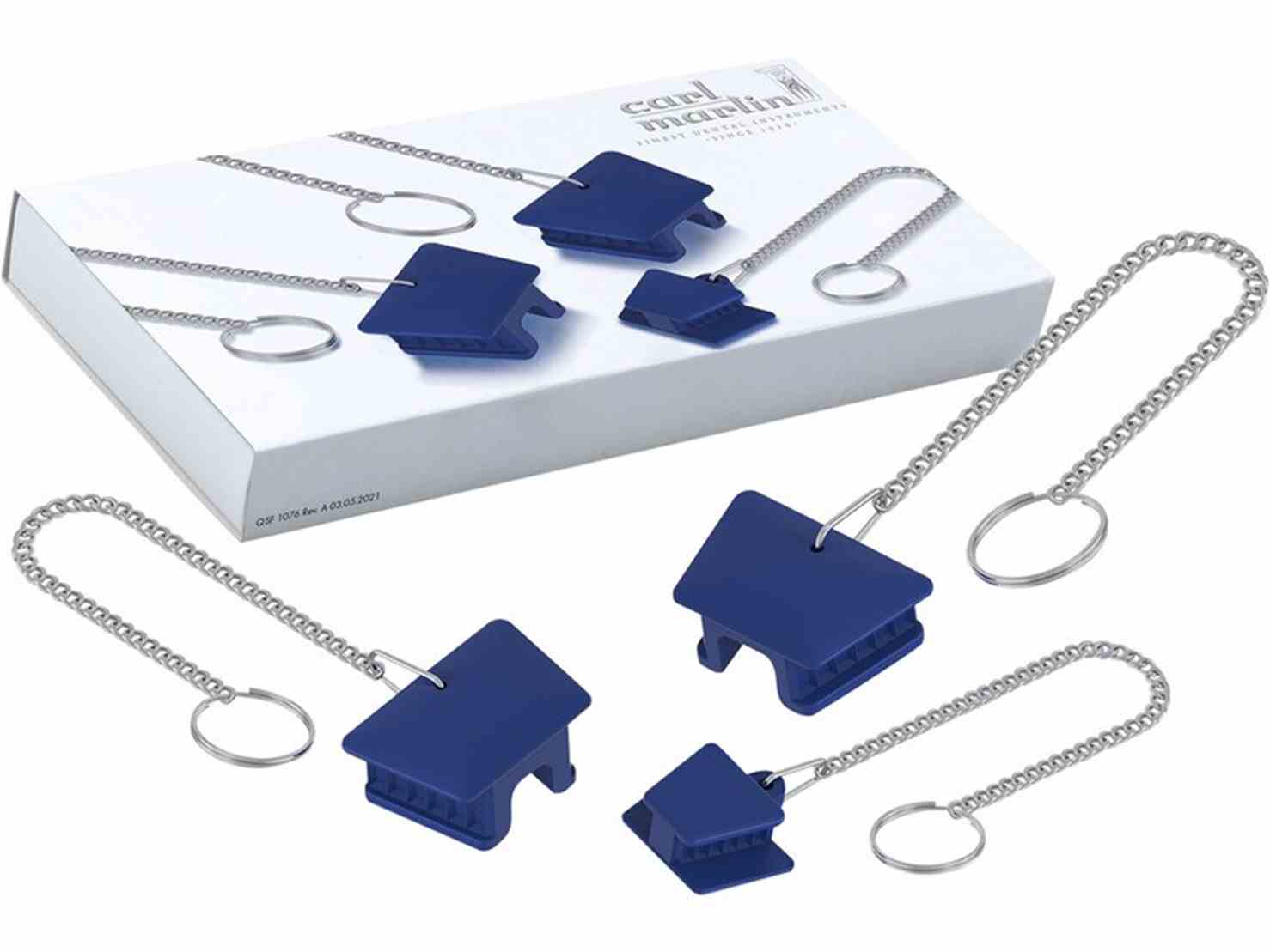 Mundkeile Silikon blau 3er m. Kette St