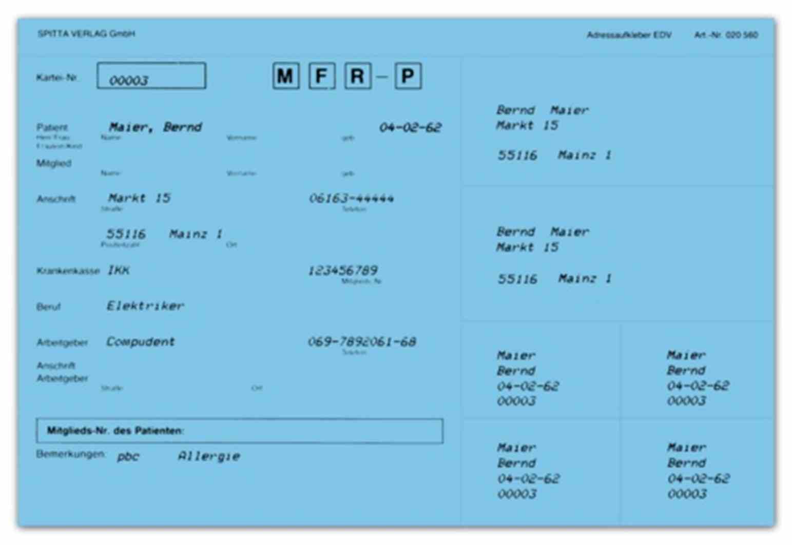 Anschriftaufkleber blau 560 100St