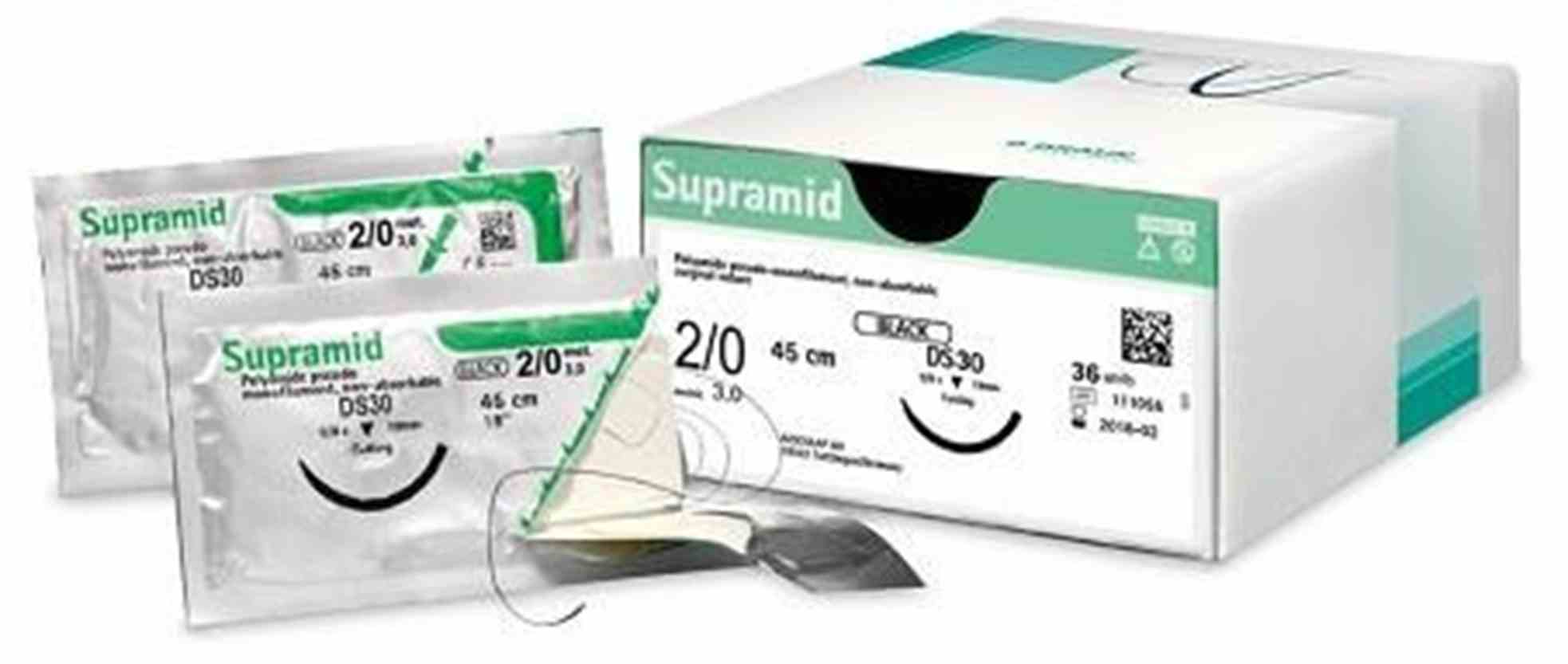 Supramid schwarz DS19 4/0 45cm 3Dtz